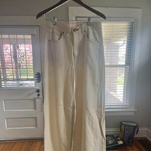 ag & Bone Ivory Wide-Leg Jeans – Sculpted & Sleek | Size 26 | $115